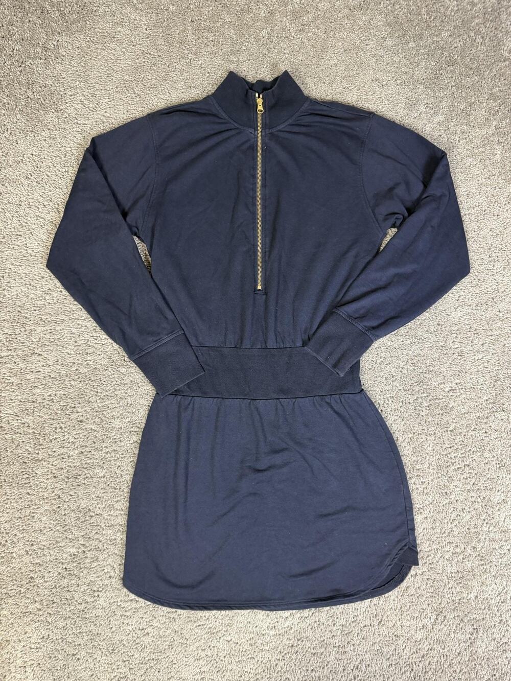 Anthropologie Sundays Dress Womens 2 Navy Blue Tennis 1/2 Zip Long Sleeve